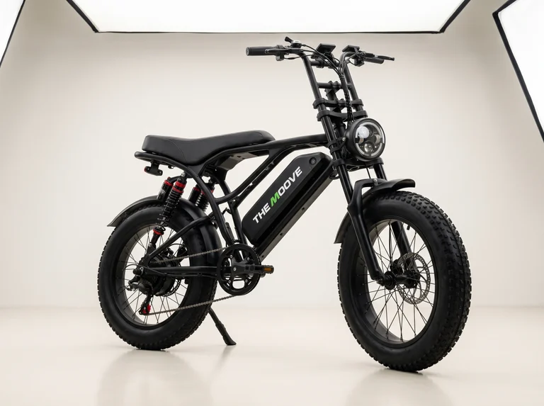 Moove Scrambler Fatbike - Phare Halo LED Vintage 7" & Pneus 20x4.0" (Mode Jour)